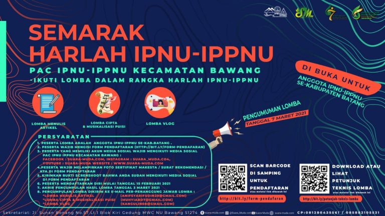 Semarak Harlah IPNU dan IPPNU, Pelajar NU Bawang Gelar Perlombaan Virtual