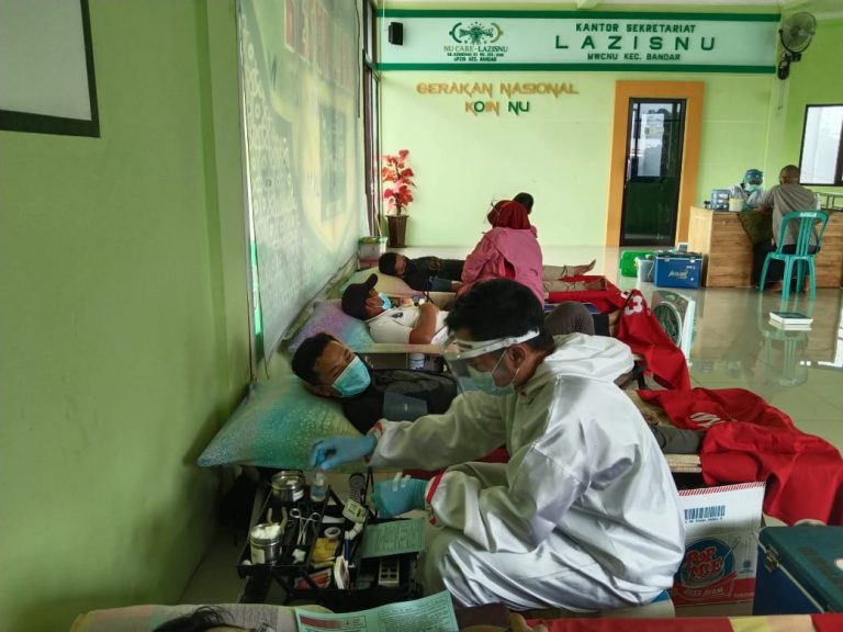 Peringati Harlah Ke 98, MWC NU Kecamatan Bandar Gelar Donor Darah.