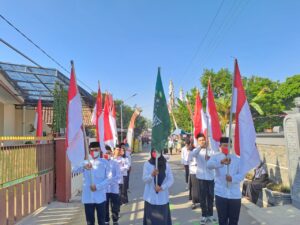 Ramaikan Peresmian Masjid, Banom NU Desa Menguneng Adakan Kirab Bendera dan Pengajian Umum